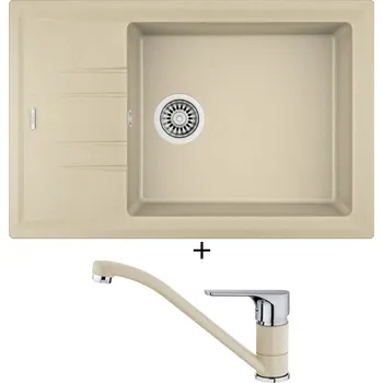 Granitový dřez SET Teka STONE 60 S-TG 1B 1D topaz + Teka CROMO TG topaz