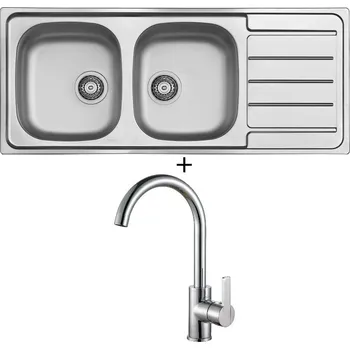 Nerezový dřez Nerezový dřez SET Alveus LINE 100 nerez + Alveus TONIA chrom