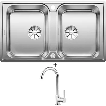 Nerezový dřez Nerezový dřez SET Blanco CLASSIMO 8-IF nerez kartáčovaný s excentrem PushControl 525331 + Deante ASTER 062 M chrom