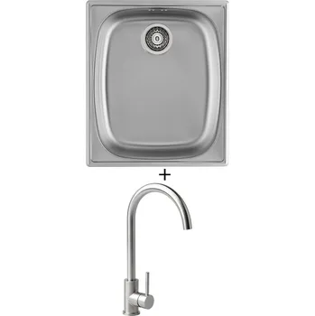 Nerezový dřez Nerezový dřez SET Alveus BASIC 10 fi 90 tkaná struktura + Alveus VIOLA nerez