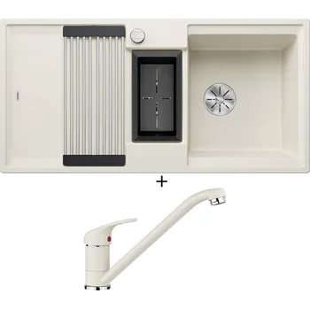 Granitový dřez Granitový dřez SET Blanco ADIRA 6 S bílá soft s excentrem 527606 + Blanco DARAS bílá soft 526935