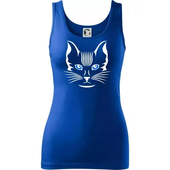 Dámské tričko Kočka hlava skica - Dámské tílko - 2XL ( Královská modrá )