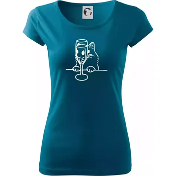 Kočka a sklínka - Dámské triko Pure - XS ( Petrolejová )