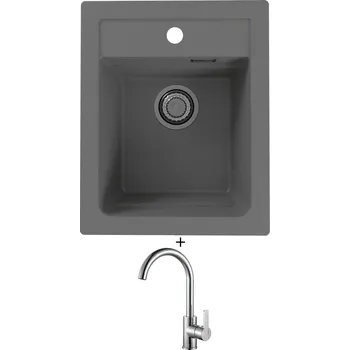 Granitový dřez Granitový dřez SET Alveus ATROX 10 beton 81 + Alveus TONIA chrom