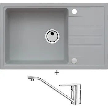 Granitový dřez Granitový dřez SET Alveus INTERMEZZO 130 beton 81 + Deante CORIO BFC 060M chrom