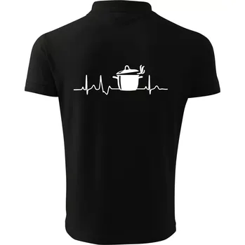 Pánská košile EKG kuchař hrnec - Polokošile pánská Pique Polo 203 - S ( Černá )