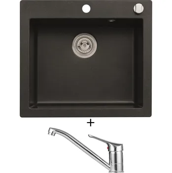 Granitový dřez Granitový dřez SET Alveus CORTINA 160 black 91 + Alveus RIVIERA X chrom