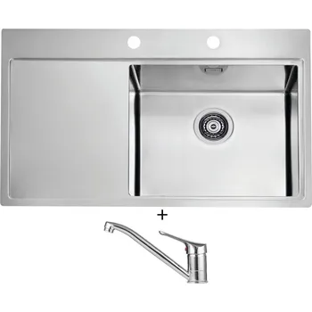 Nerezový dřez Nerezový dřez SET Alveus PURE 50 nerez odkap vlevo + Alveus RIVIERA X chrom