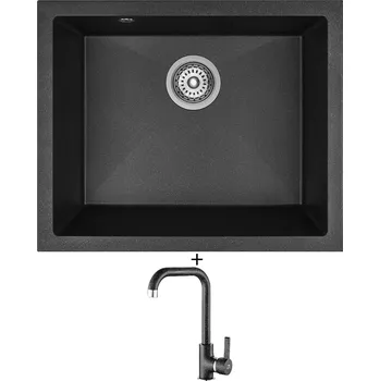 Granitový dřez Granitový dřez SET Laveo IBIZA SBI 710 černá + Laveo LENA BKU 765D černá