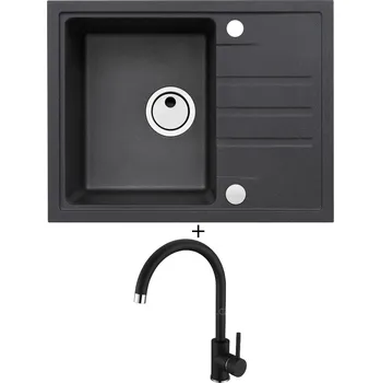 Granitový dřez Granitový dřez SET Alveus INTERMEZZO 30 black 91 + Alveus TONIA black 91