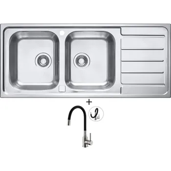Nerezový dřez Nerezový dřez SET Alveus LINE 100 MAXIM nerez + Alveus MINTAS nerez/černá
