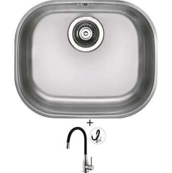 Dřez pod desku SET Alveus VARIANT 20 nerez + Alveus MINTAS nerez/černá
