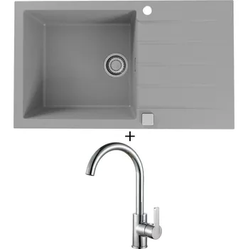 Granitový dřez Granitový dřez SET Alveus CADIT 40 beton 81 + Alveus TONIA chrom