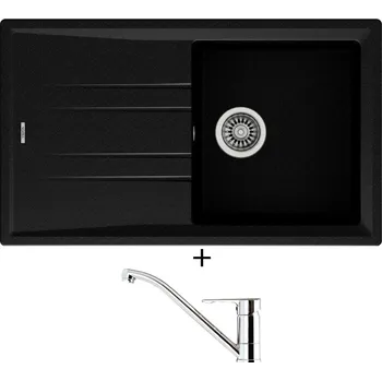 Granitový dřez SET Teka STONE 50 B-TG 1B 1D nero + Teka ML CR chrom