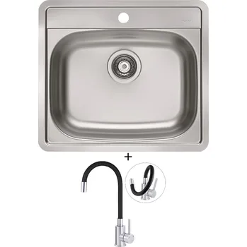Nerezový dřez Nerezový dřez SET Alveus MORE 10 tkaná struktura + Deante NEO LUNO BOC B720 nerez