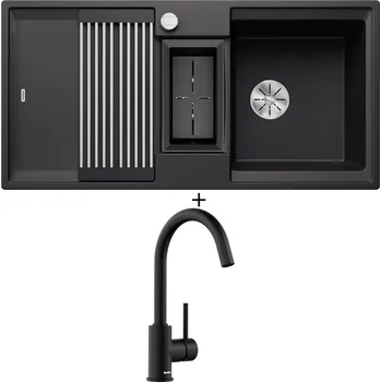 Granitový dřez Granitový dřez SET Blanco ADIRA 6 S černá s excentrem 527601 + Blanco MIDA černá matná 526649