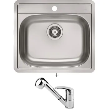 Nerezový dřez Nerezový dřez SET Alveus MORE 10 FS nerez + Alveus OAZA chrom