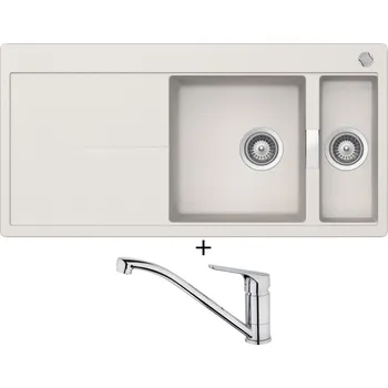 Granitový dřez SET Teka GLORIA 60 B-TG alabastr + Teka MTP 913 CR chrom