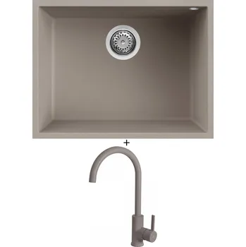 Granitový dřez Dřez pod desku SET Elleci QUADRA 110 UM G43 tortora + Elleci C01 CADDY G43 tortora