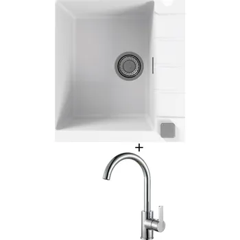 Granitový dřez Granitový dřez SET Alveus CADIT 10 white 11 + Alveus TONIA chrom