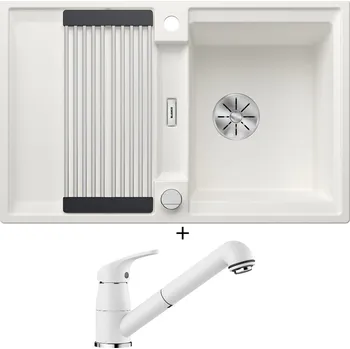 Granitový dřez Granitový dřez SET Blanco ADIRA 45 S bílá s excentrem 527589 + Blanco DARAS-S bílá 517735