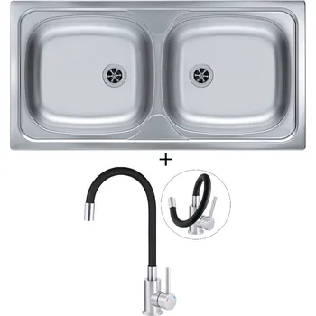 Nerezový dřez Nerezový dřez SET Alveus BASIC 70 nerez + Deante NEO LUNO BOC B720 nerez