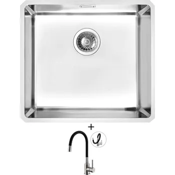 Nerezový dřez Dřez pod desku SET Alveus KOMBINO 40 U nerez + Alveus MINTAS nerez/černá