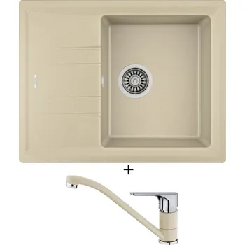 Granitový dřez SET Teka STONE 45 S-TG 1B 1D topaz + Teka CROMO TG topaz