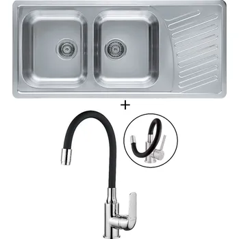 Nerezový dřez Nerezový dřez SET Alveus ELEGANT 70 nerez + Kuchinox ELZA BKE 761 chrom/černá