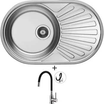 Nerezový dřez Nerezový dřez SET Alveus CIKLO 20 tkaná struktura + Alveus MINTAS nerez/černá