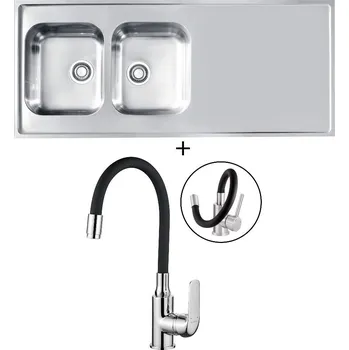 Nerezový dřez Nerezový dřez SET Alveus CLASSIC PRO 110 nerez + Kuchinox ELZA BKE 761 chrom/černá