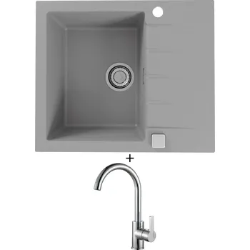 Granitový dřez Granitový dřez SET Alveus CADIT 10 beton 81 + Alveus TONIA chrom