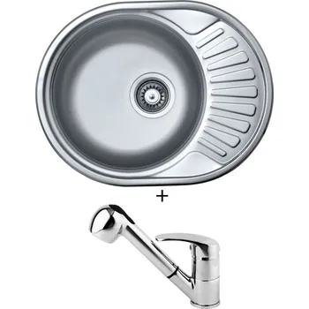 Nerezový dřez Nerezový dřez SET Alveus CIKLO 10 tkaná struktura + Alveus OAZA chrom