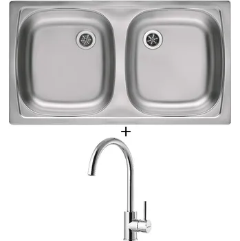 Nerezový dřez Nerezový dřez SET Alveus BASIC 160 1 1/2 nerez + Alveus ROXA chrom