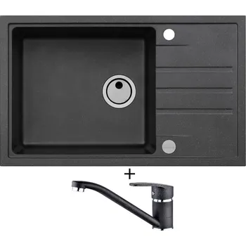 Granitový dřez Granitový dřez SET Alveus INTERMEZZO 130 black 91 + Alveus NINA black 91
