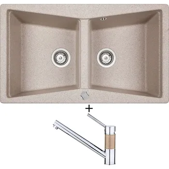 Granitový dřez SET Teka LUMINA 90 B-TG pískově béžová + Teka AURA 913 TG pískově béžová