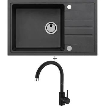 Granitový dřez Granitový dřez SET Alveus INTERMEZZO 130 black 91 + Alveus TONIA black 91