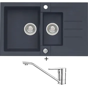 Granitový dřez Granitový dřez SET Alveus ROCK 70 twilight 05 + Deante CORIO BFC 060M chrom
