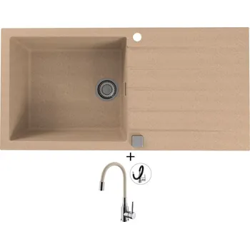 Granitový dřez Granitový dřez SET Alveus CADIT 50 beige 55 + Alveus MINTAS chrom/béžová