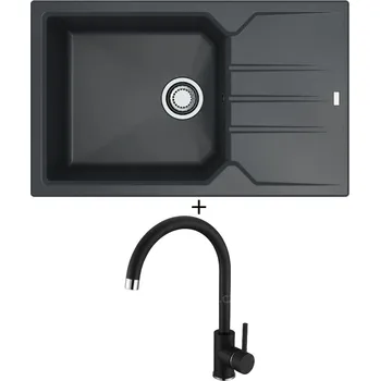 Granitový dřez Granitový dřez SET Alveus RECORD 40 black 91 + Alveus TONIA black 91