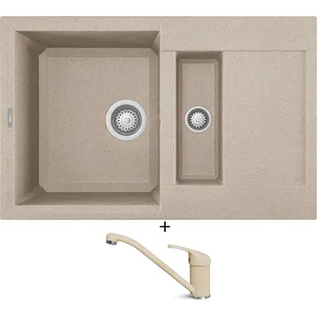 Granitový dřez Granitový dřez SET Elleci EASY 325 G51 avena + Elleci MINERVA G51 avena