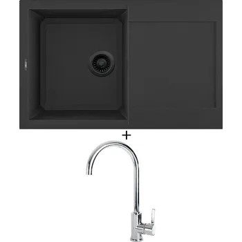 Granitový dřez Granitový dřez SET Elleci EASY 300 černá edice + Elleci C01 CADDY chrom