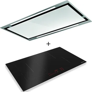 Digestoř SET FABER HEAVEN LIGHT PRO G/WH FLAT KL A90 + FABER FCH 84 BK KL