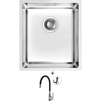 Granitový dřez Dřez pod desku SET Alveus KOMBINO 20 U nerez + Alveus MINTAS chrom/černá