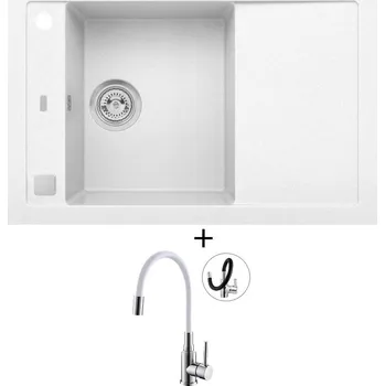 Granitový dřez Granitový dřez SET Alveus FORMIC 30 white 11 + Alveus MINTAS chrom/bílá