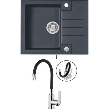 Granitový dřez Granitový dřez SET Alveus ROCK 30 twilight 05 + Kuchinox ELZA BKE 761 chrom/černá