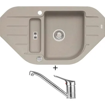 Granitový dřez Granitový dřez SET Alveus NIAGARA 60 pebble 02 + Alveus RIVIERA X chrom