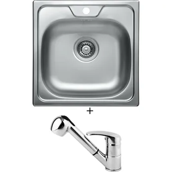 Nerezový dřez Nerezový dřez SET Alveus ALLUX 70 nerez + Alveus OAZA chrom