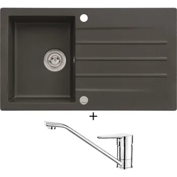 Granitový dřez Granitový dřez SET Alveus CORTINA 130 black 91 + Deante CORIO BFC 060M chrom