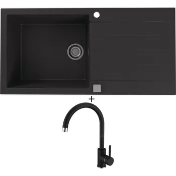 Granitový dřez Granitový dřez SET Alveus CADIT 50 black 91 + Alveus TONIA black 91